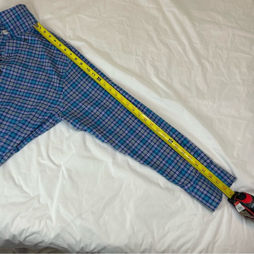 Peter Millar Soft button down Blue Plaid Men's size medium Shirt long sleeve - Picture 10 of 10